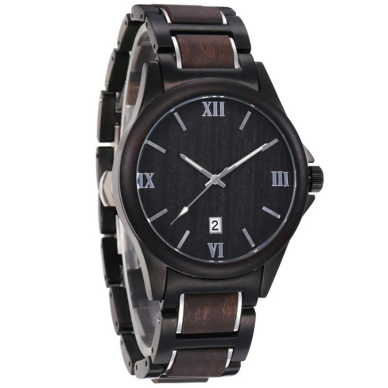 Montre-Noire-Homme-Bois-de-Santal
