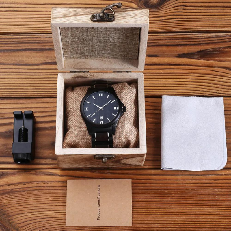 Montre-Noire-Homme-Bois-de-Santal