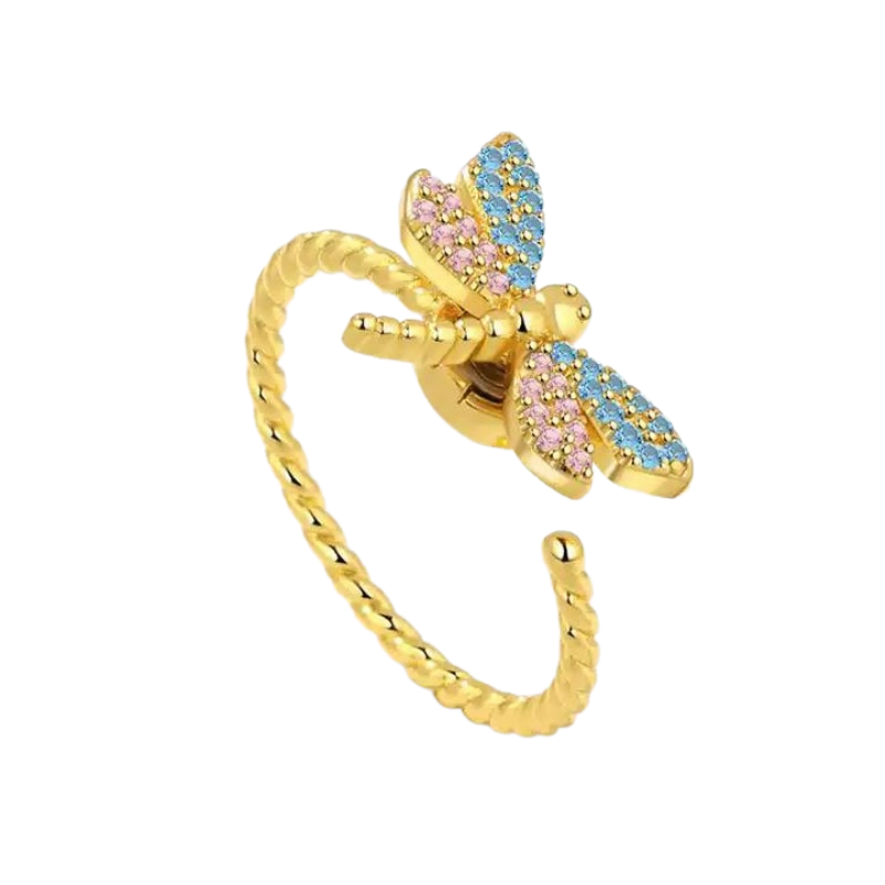 Bague-Anti-Stress-Femme-Papillon-Tournant