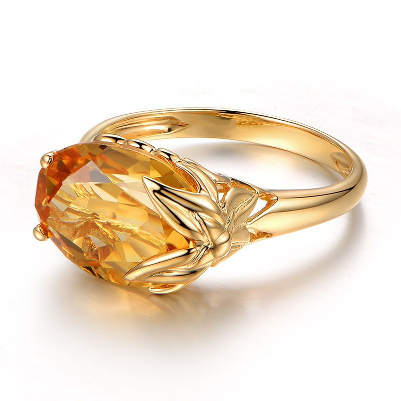 Bague-Citrine-Pierre-Lumineuse