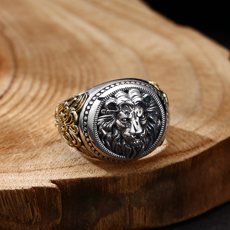 Bague-Homme-Argent-Tete-de-Lion