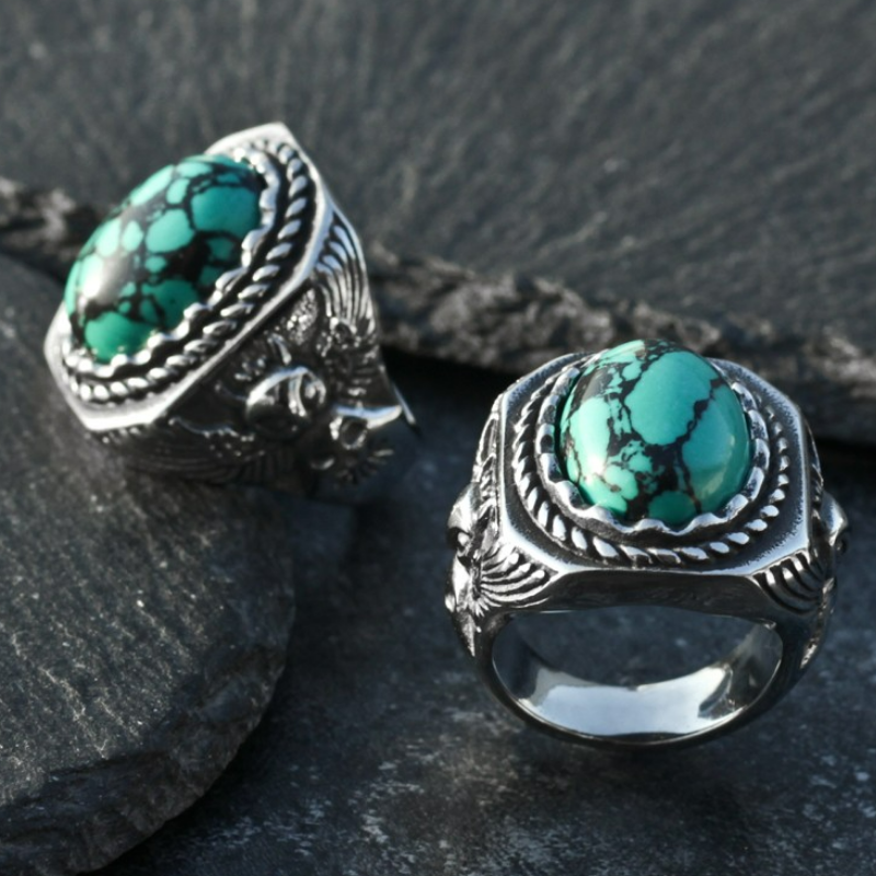 Bague-Homme-Turquoise-Bleu-Elegant