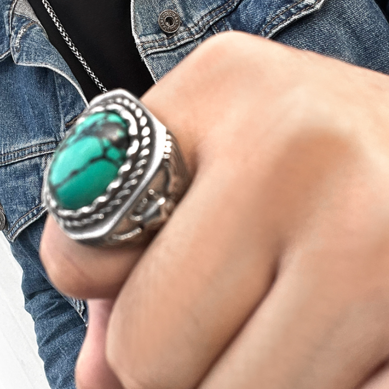 Bague-Homme-Turquoise-Bleu-Elegant