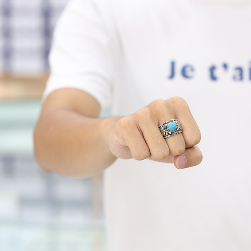 Bague Homme Turquoise: Raffinement en Turquoise