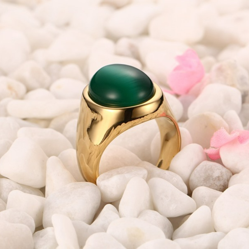 Bague-Opale-Homme-Luxe-Vert