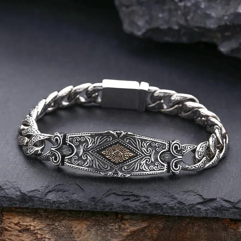 Bracelet-Homme-Argent-Tendance