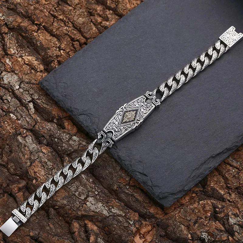 Bracelet-Homme-Argent-Tendance