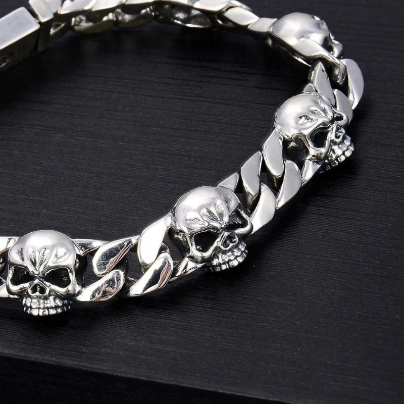 Bracelet-Homme-Argent-Tete-de-Mort