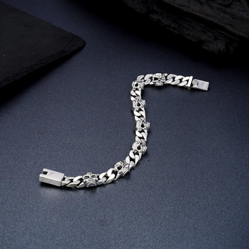 Bracelet-Homme-Argent-Tete-de-Mort