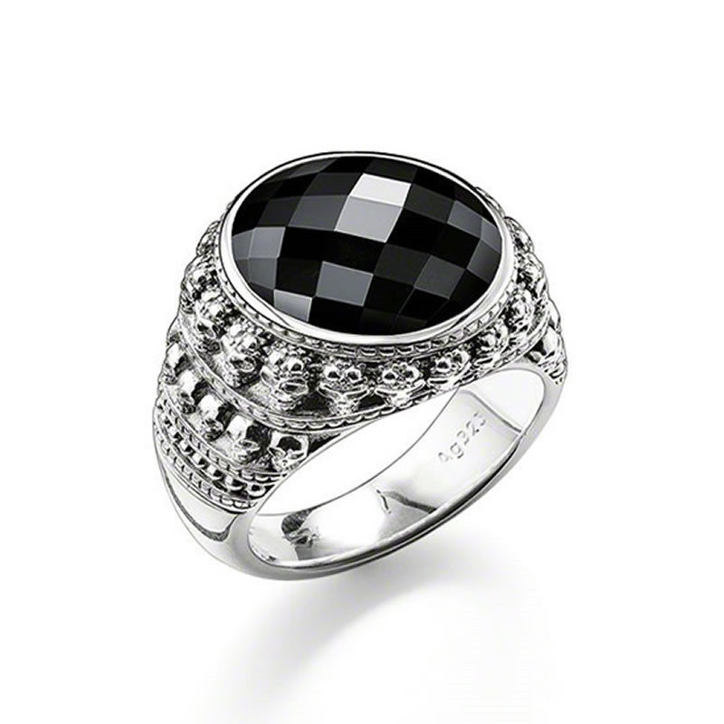 Chevaliere-Homme-Argent-Onyx