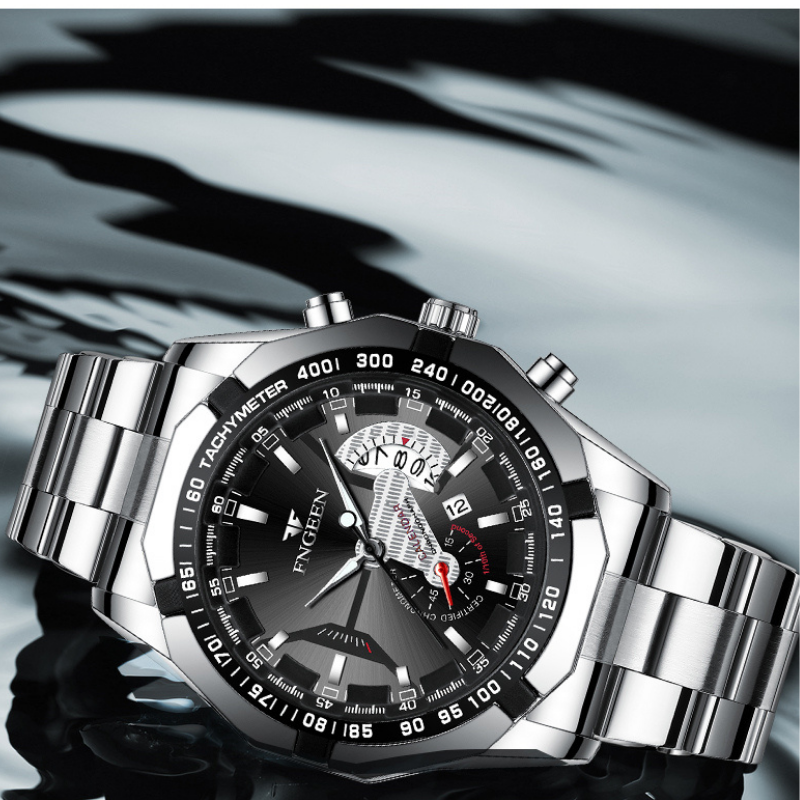 Montre-Argent-Homme-Elegance-Metallique