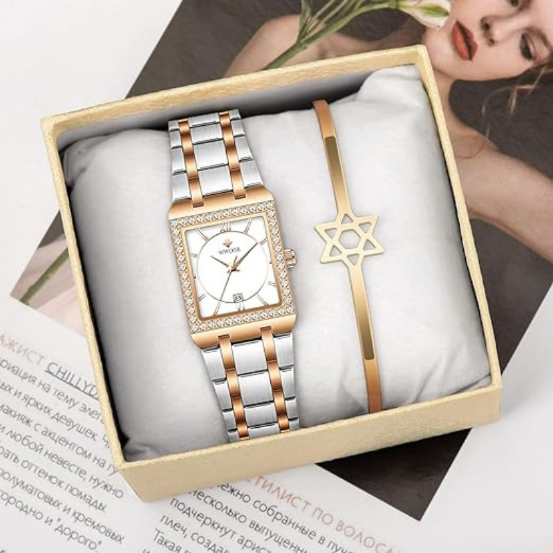 Montre-Femme-Carre-Elegante