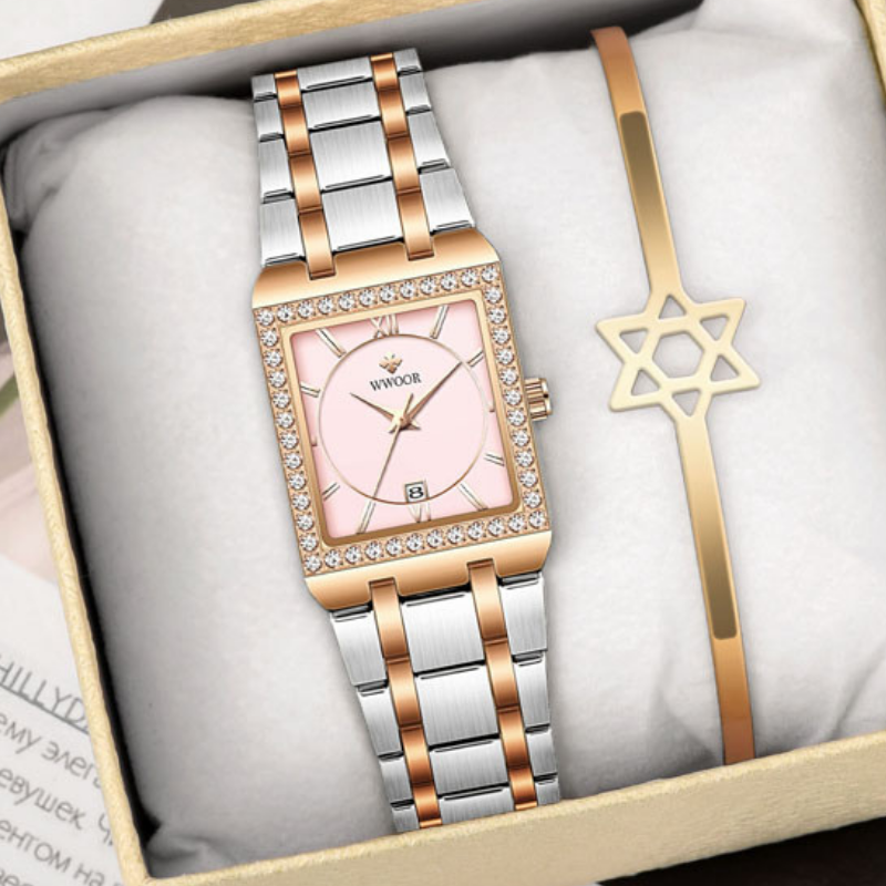 Montre-Femme-Carre-de-Luxe