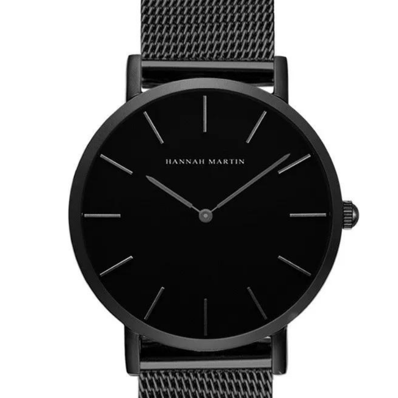 Montre-Noire-Femme-Eblouissante